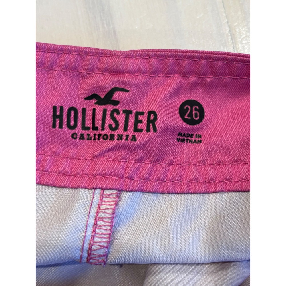 Hollister Mens Ombre Board Shorts Pink Blue Swim Trunks SZ 26 Mesh Lined Surfer - Picture 2 of 8